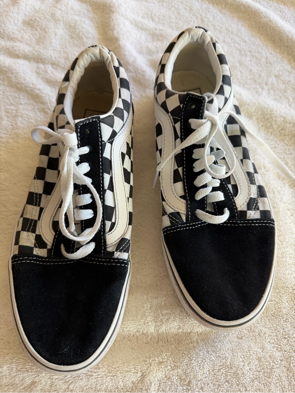 Vans Black and White Checkerboard Skate Sneakers